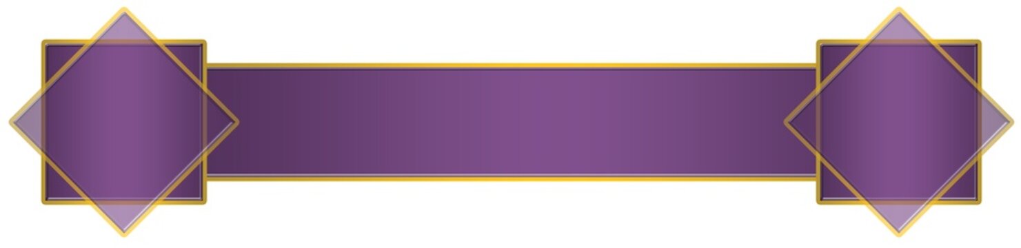 Luxury purple islamic lower third png with elegant gold accents isolated on transparent background for ramadan, jummah, religious programs, and premium broadcast design