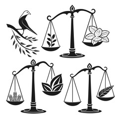 Set of 6 Abstract Gratitude Icons with Balanced and Calm Design