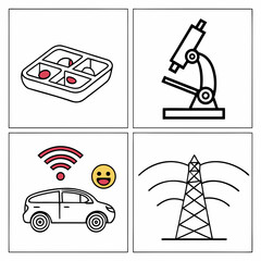 Abstract Food Tray Icon Set Minimalist Serving Symbols