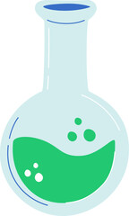 Laboratory flask with green liquid