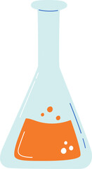 Laboratory flask with orange liquid