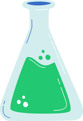 Laboratory Flask With Green Liquid