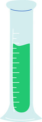 Graduated cylinder with green liquid