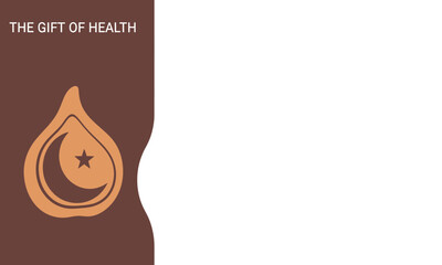 A graphic design featuring a fig silhouette with an embedded crescent moon and the text "THE GIFT OF HEALTH" on a dark brown background.