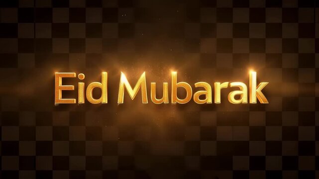 Fire Glow Eid Mubarak Overlay on Checkerboard Background