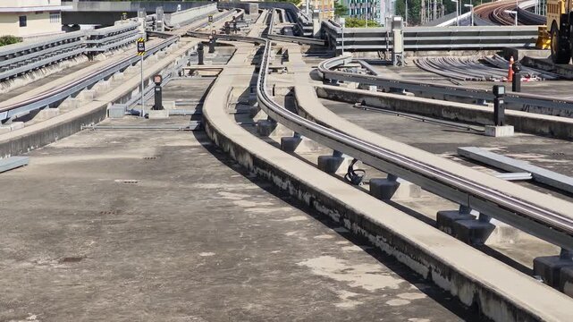 The elevated train tracks in Bangkok.
