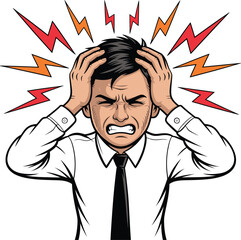 Stressed Businessman Vector Illustration Work Pressure Frustration Concept Design