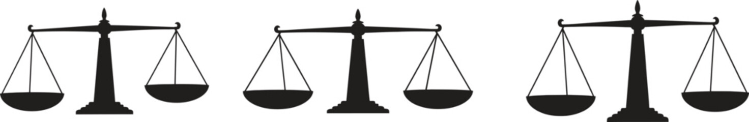 Three Scales of Justice Symbols