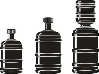 Three Water Jugs in Varying Sizes