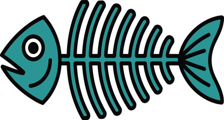 Minimalist Fish Skeleton Vector Logo Icon  Modern Marine Line Art Design