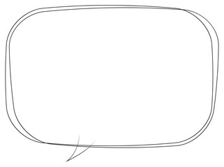 吹き出しのイラスト21【手書き落書き風の二重線】