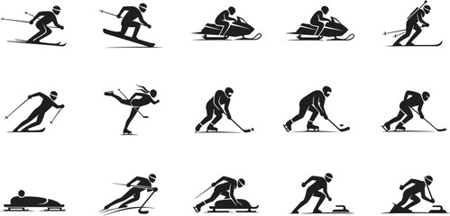 Winter Sports Silhouettes Collection