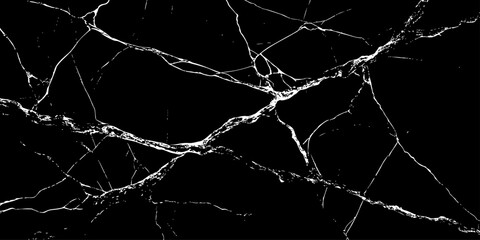 Abstract black marble background with striking white lightning-like veins and cracks, high-contrast natural stone texture, luxury dark surface, sharp detail, seamless pattern, studio lighting. © MSTFARIDA