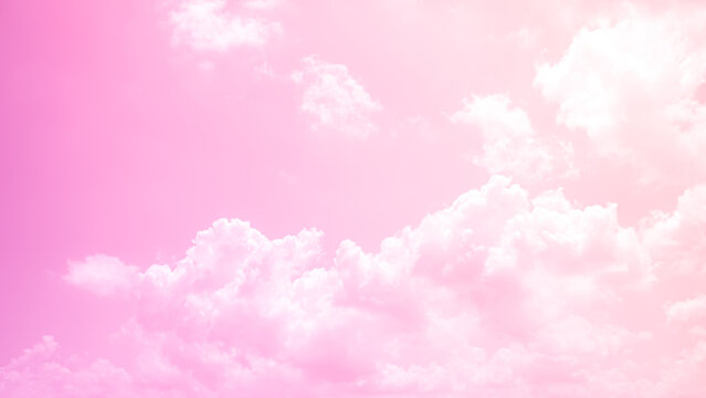 Pink sky nature background pastel dreamy fluffy gradient peaceful fantasy abstract cute cloudy nature environment.
