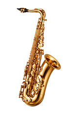 Golden Saxophone Isolated on White Background