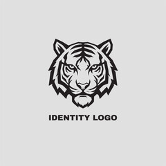 Fototapeta premium Stylized Elegant Tiger Head Logo Template. Tiger Logo Mascot Vector Illustration