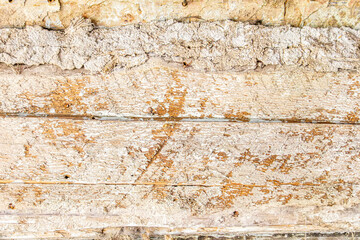 Detailed close up of rustic wooden planks with natural grain, rough texture, scratches, and weathered surface. Perfect background for design projects, vintage decor, carpentry, and creative artwork.