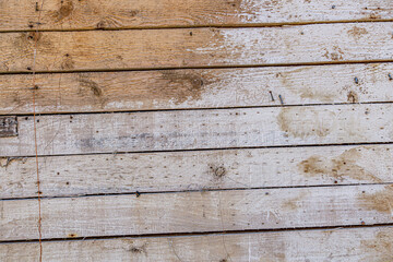 Detailed close up of rustic wooden planks with natural grain, rough texture, scratches, and weathered surface. Perfect background for design projects, vintage decor, carpentry, and creative artwork.