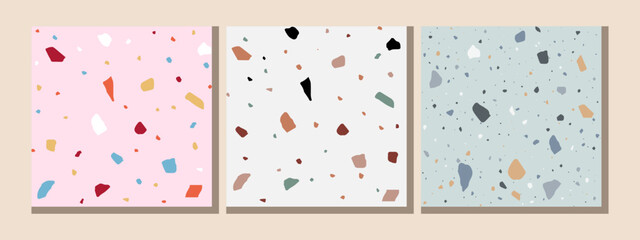 Modern Minimalist Terrazzo Seamless Patterns Collection