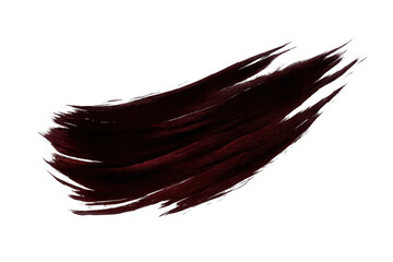 Dark red hair or paint stroke element on transparent background. Ideal for beauty, fashion, and artistic design projects