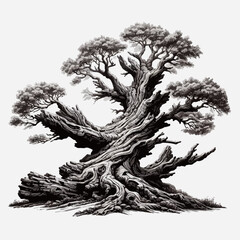 illustration of an ancient fossil tree