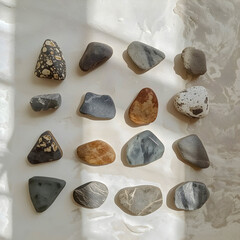 Natural Stone Flat Lay Background