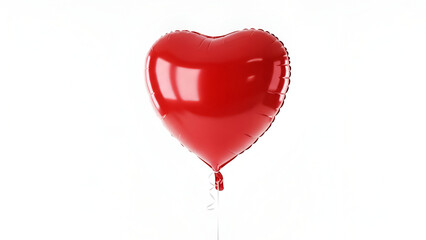Red Heart Shaped Balloon Love | Isolated Red Heart Balloon Gift | Shiny Red Foil Heart Balloon | Romantic Heart Balloon White Background | Festive Red Heart Wedding Balloon | Love Symbol Helium Heart 
