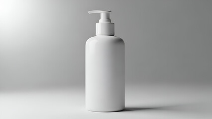 White Plastic Pump Bottle Mockup | Blank Liquid Soap Dispenser | Minimalist Skin Care Bottle | Refillable Shampoo Bottle White | Cosmetic Packaging Mockup | White Hand Sanitizer Bottle | Empty Lotion 