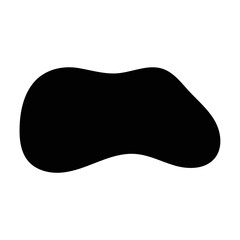 Single organic liquid blob shape. Abstract irregular fluid silhouette isolated on white background