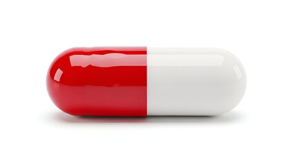 Red and White Medicine Capsule | Pharmaceutical Drug Capsule | Medical Health Supplement | Antibiotic Capsule Pill | Healthcare Tablet Capsule | Single Medical Pill Capsule | Pharmaceutical Product Ph