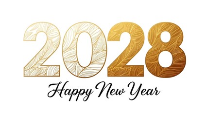 Golden 2028 Happy New Year elegant celebration design