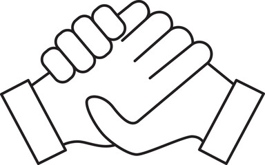 Obraz premium Line Art Handshake Icon for Cooperation and Partnership Concepts