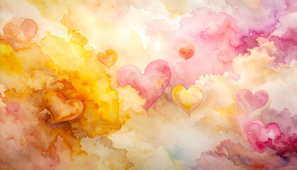 Sustainable valentine background: Eco-friendly love scene with soft sky and green hearts for a planet-friendly celebration