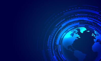 Blue Abstract Background with Earth Globe