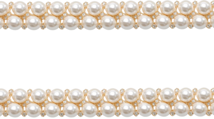 Decorative border with sparkling red heart-shaped jewels in two elegant rows on a pristine white background, perfect for romantic themes, celebrations, and festive designs