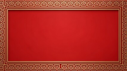 Elegant red and gold frame design with decorative patterns and copy space