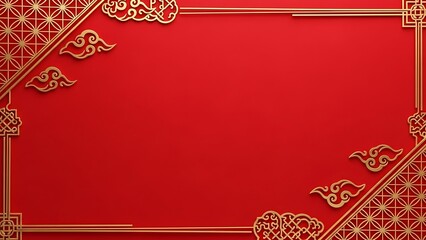 Elegant red and gold frame for celebration or holiday design element
