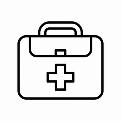 Obraz premium **First Aid Kit Icon Outline Vector PNG SVG Black and White**firstaid, kit, medical, icon, outline, vector, png, svg, black, white, emergency, health, medicine, cross, symbol, bag, suitcase, healthc