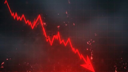 Dramatic red finance graph plunges, symbolizing economic crisis decline. - Powered by Adobe