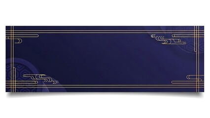 Elegant abstract dark blue background with golden decorative elements