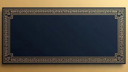 Elegant black and gold frame design with decorative border on gold background