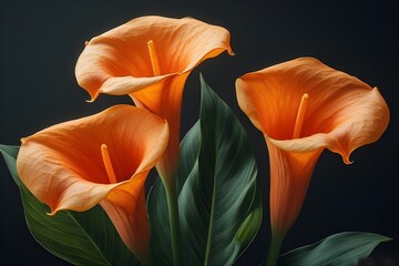 Vibrant orange tulip flower in full bloom set against a minimalist blue background captures the beauty of spring nature in a colorful macro floral closeup