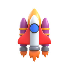 Ready to use 3d icon of space shuttle launch vehicle