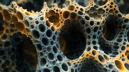 Abstract neuron-like structure with branching connections, evoking neural networks, brain activity, and intricate organic patterns for scientific or conceptual visuals