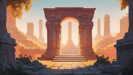 Ancient Ruins with Archway｜アーチのある古代遺跡