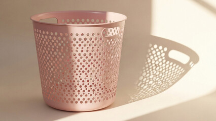 Pink Metal Mesh Desk Organizer Container.