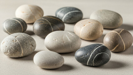 Collection of Smooth Decorative River Stones.