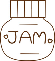 Cartoon icon of a large jam jar.