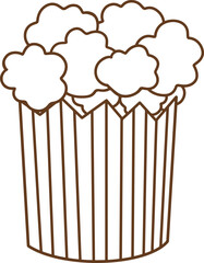 Cartoon popcorn coloring line icon