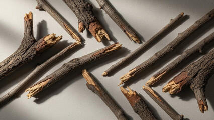 Twigs and Branches on Gray Surface.